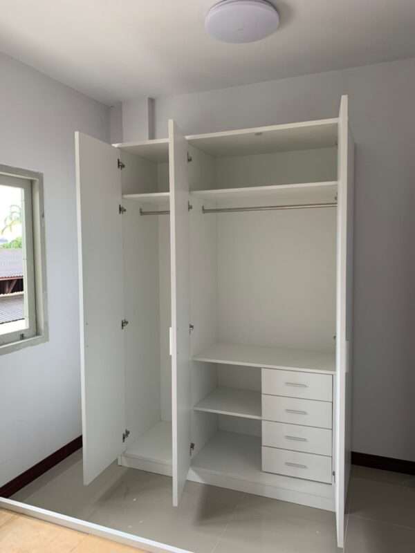 White Wooden Wardrobe with Storage